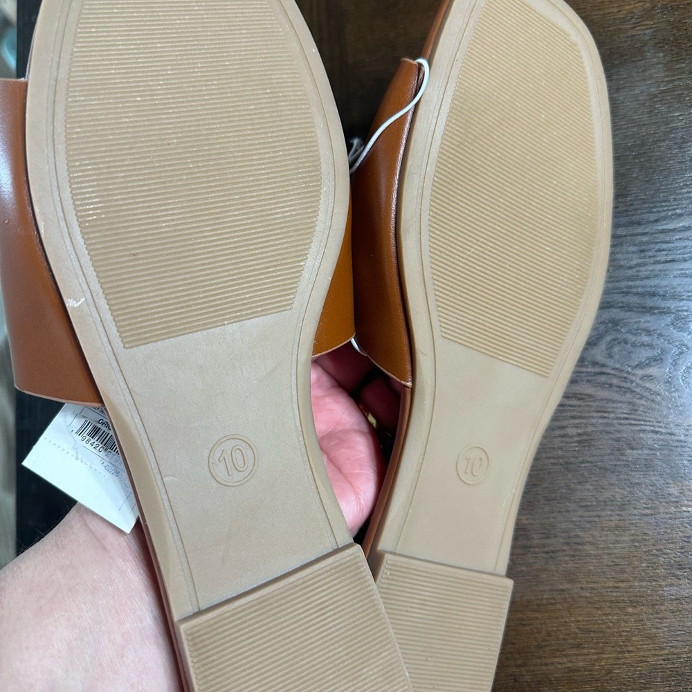 a new day Brown Leather Slide Sandals - Picture 4 of 4